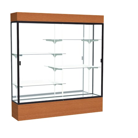 Ghent Lighted Floor Display Case 72x80x16, Mirror, Dark Bronze 2176MB-BZ-MK